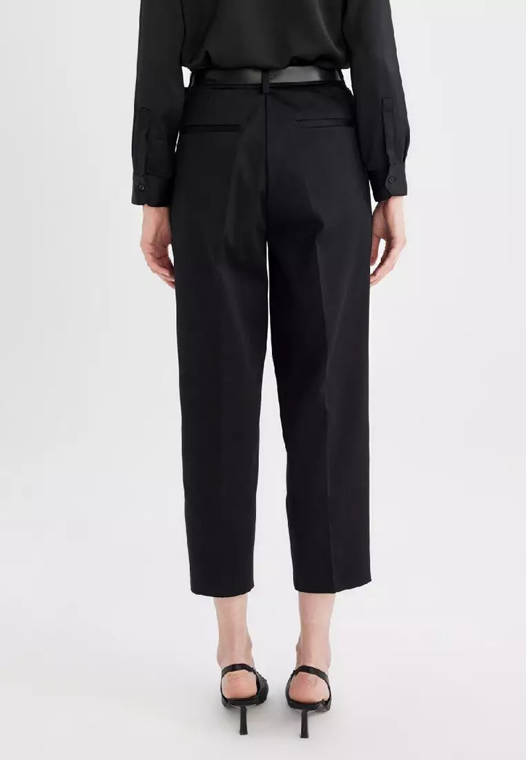 Belted Cropped Trousers