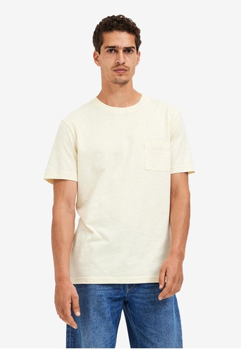 Selected Homme beige Ted Short Sleeves O-Neck Tee 015B6AA3A66A18GS_1