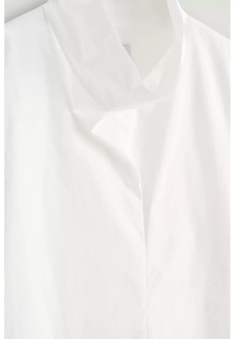 FUNNEL-NECK COTTON SHIRT