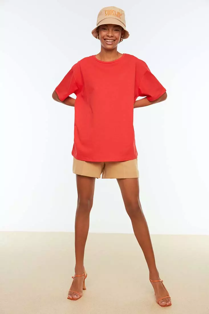 Crew Neck Boyfriend Knitted T-Shirt