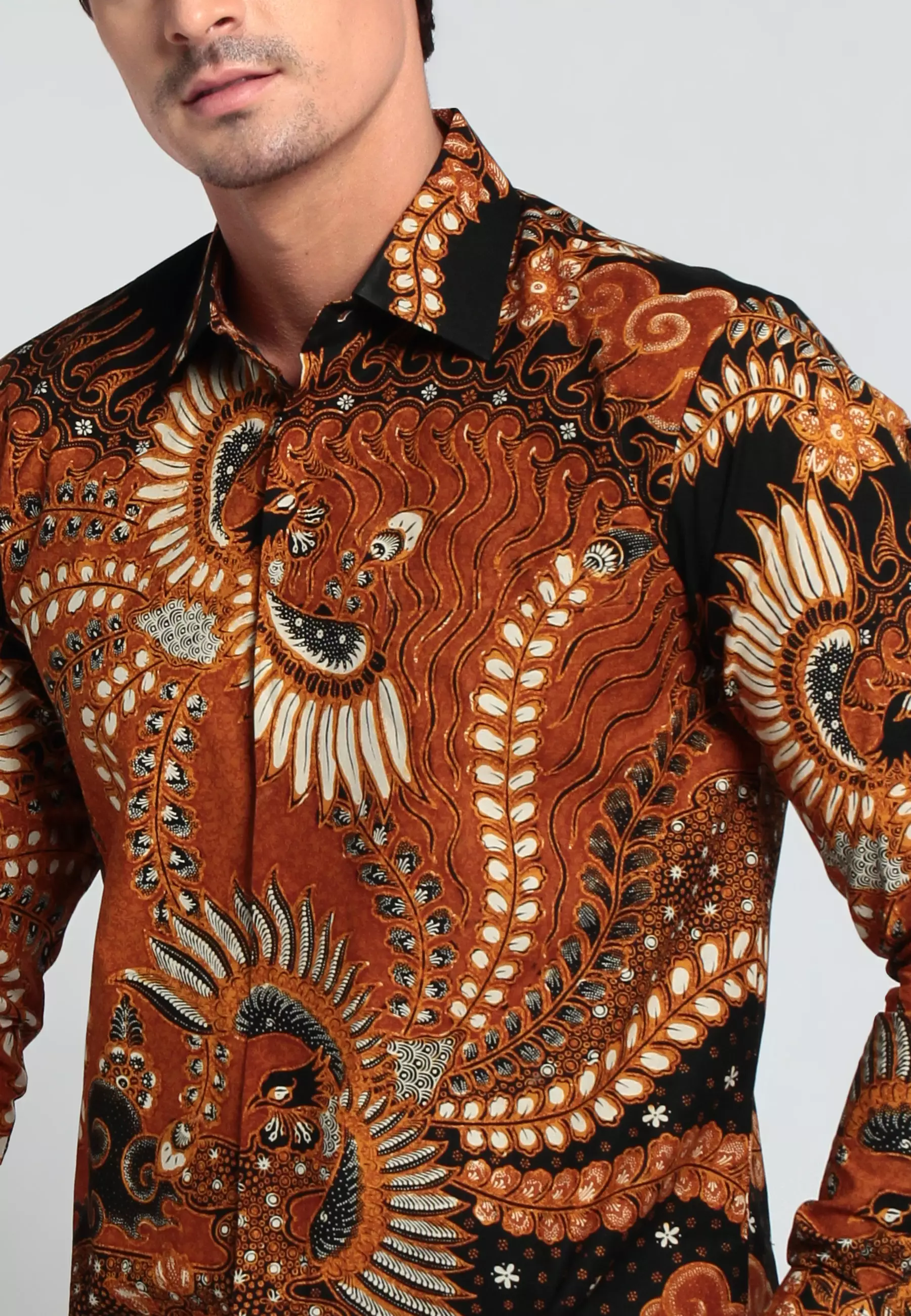 Kemeja Dragon Shiryu lengan panjang slimfit