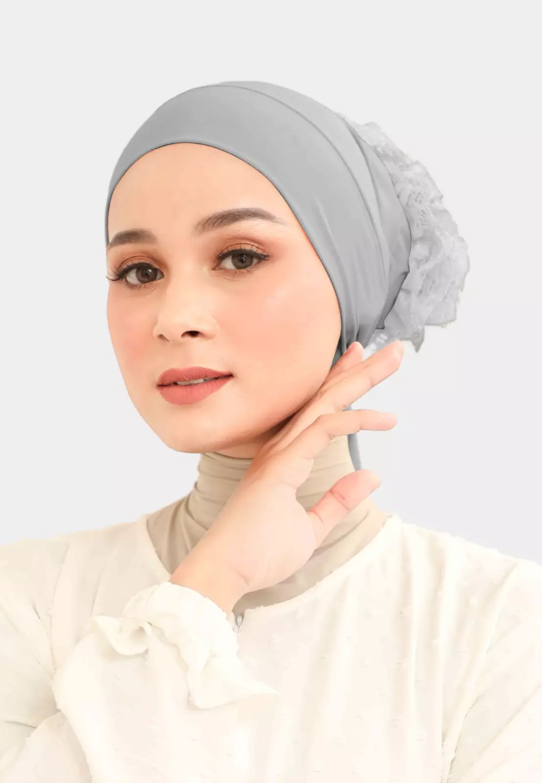 Ciput Hijab Brukat Inner Turkey Brocade - Light Grey