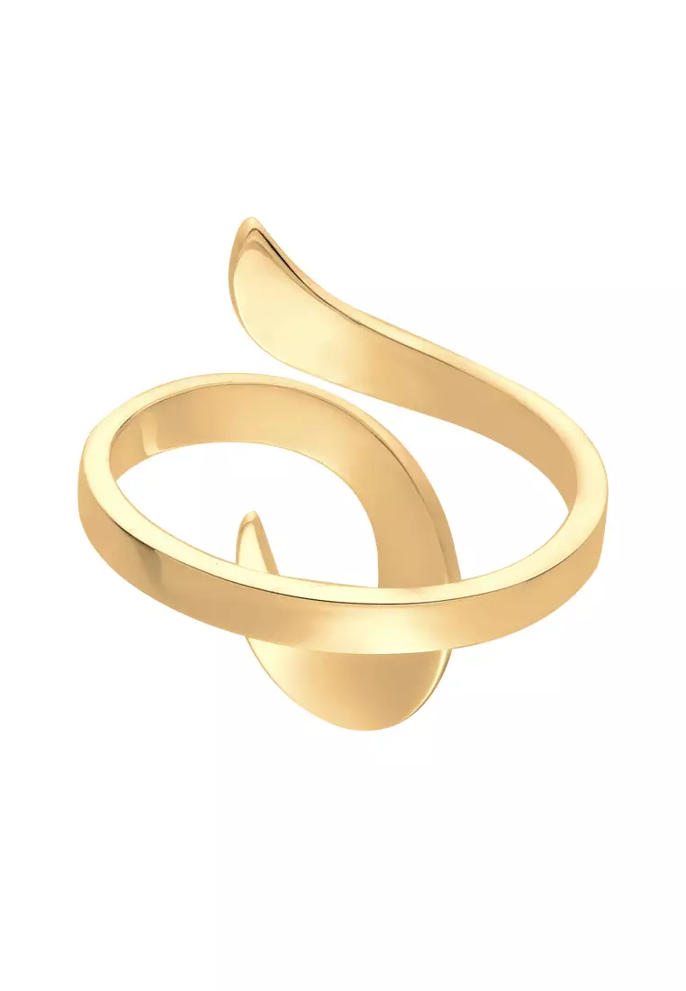 Cincin Perhiasan Perak 925 Wanita Wrap Ornament Statement Gold Plated