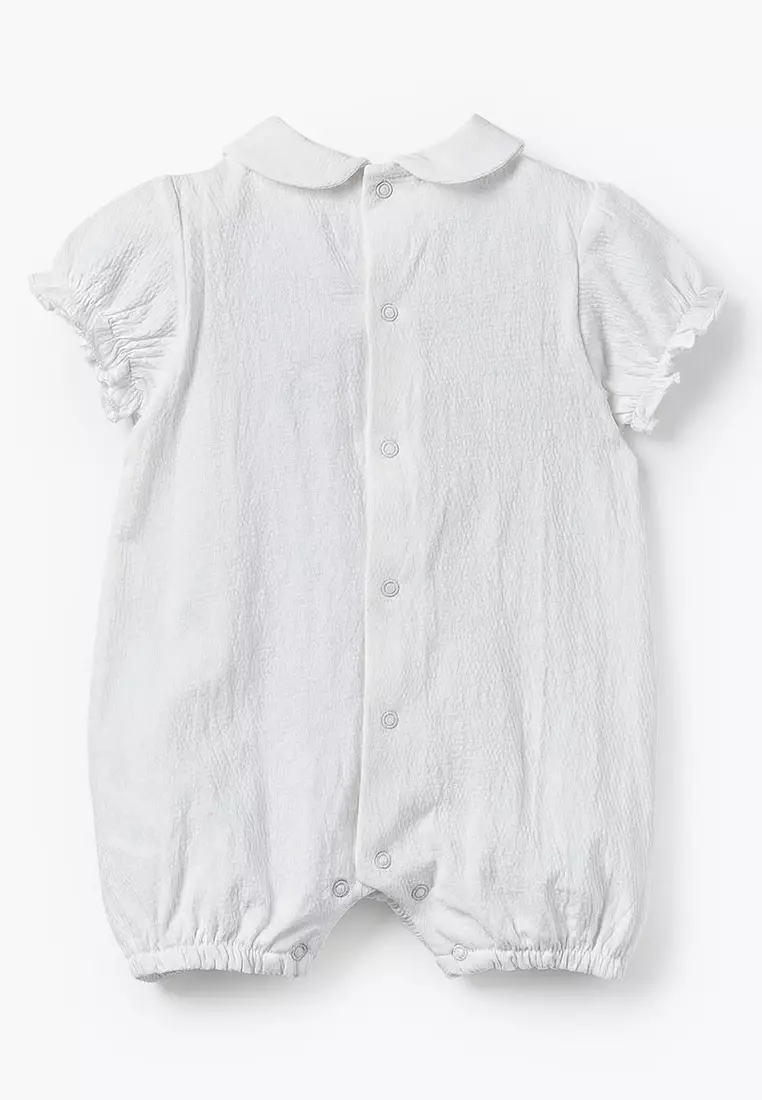 Babyshop Juniors Peter Pan Collar Short Sleeves Romper With Print