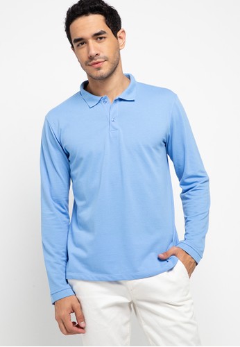 Tolliver blue Long Sleeve Polo Shirts E6F43AA877ED20GS_1