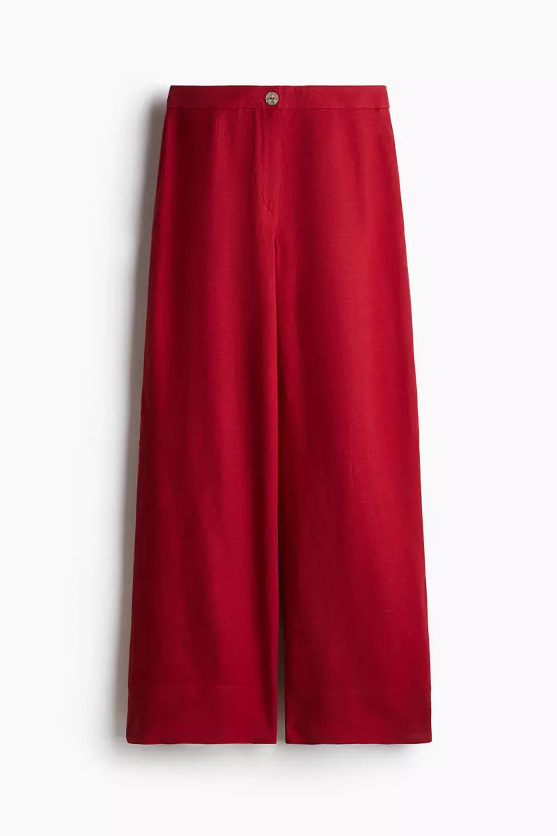 Linen-blend trousers