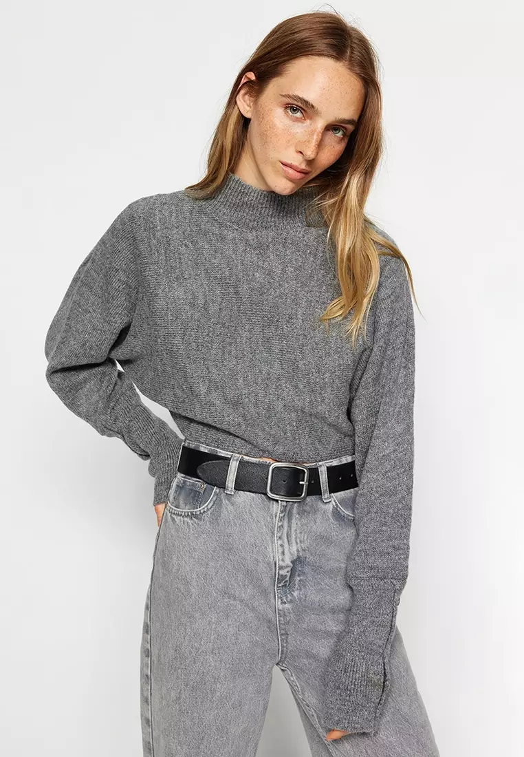 Buy Trendyol Crop Soft Textured Knitwear Sweater Online