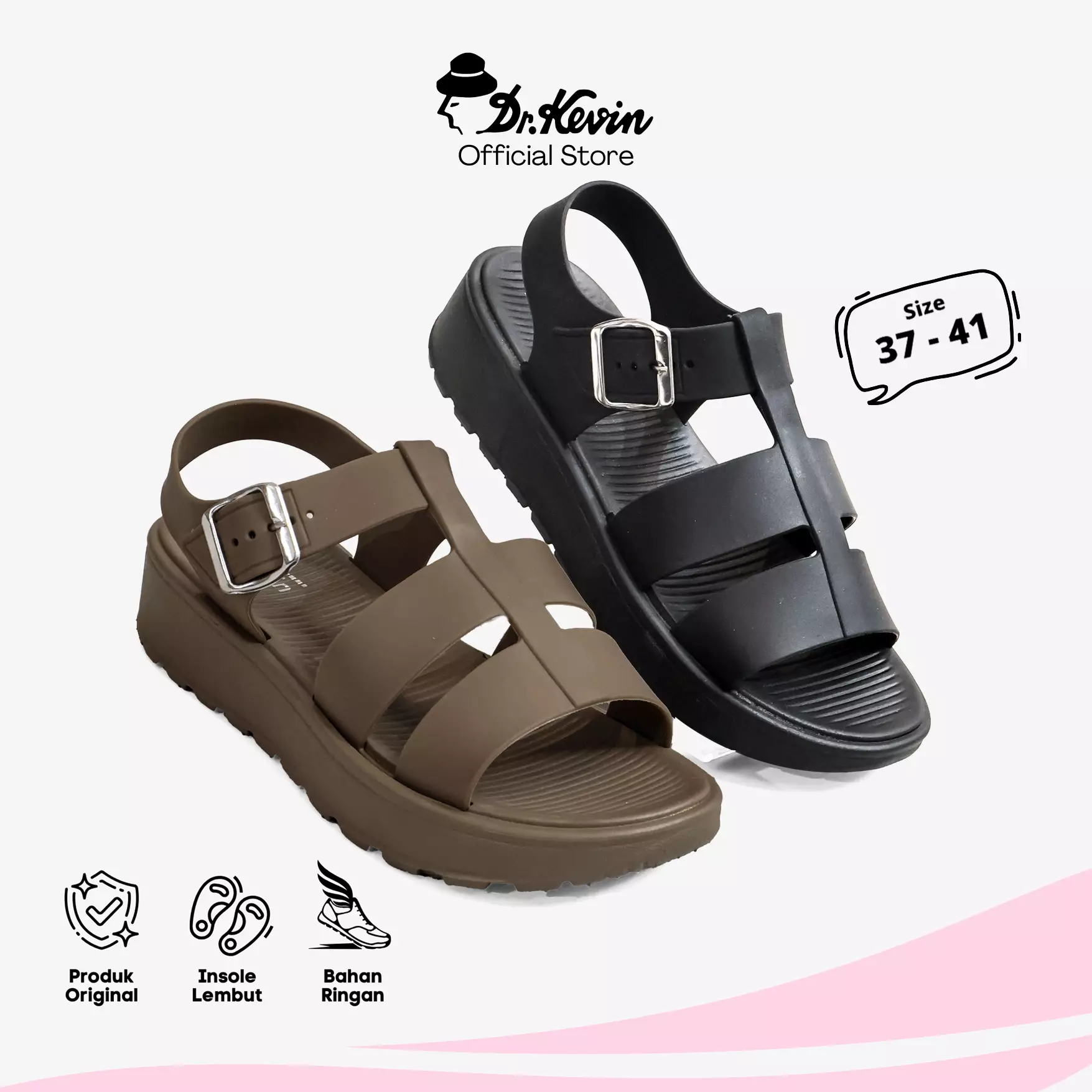 Dr. Kevin Sepatu Sandal Hak Rata Flat Wanita Tali Belakang 561-108