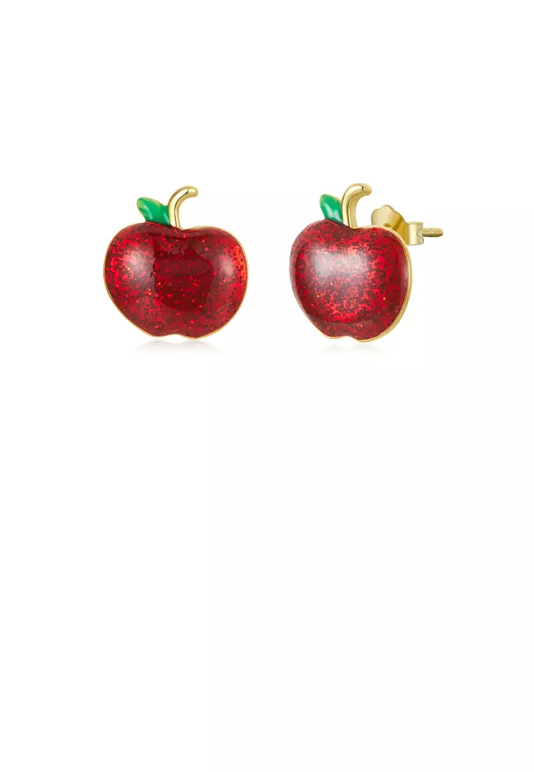 Red shop apple earrings