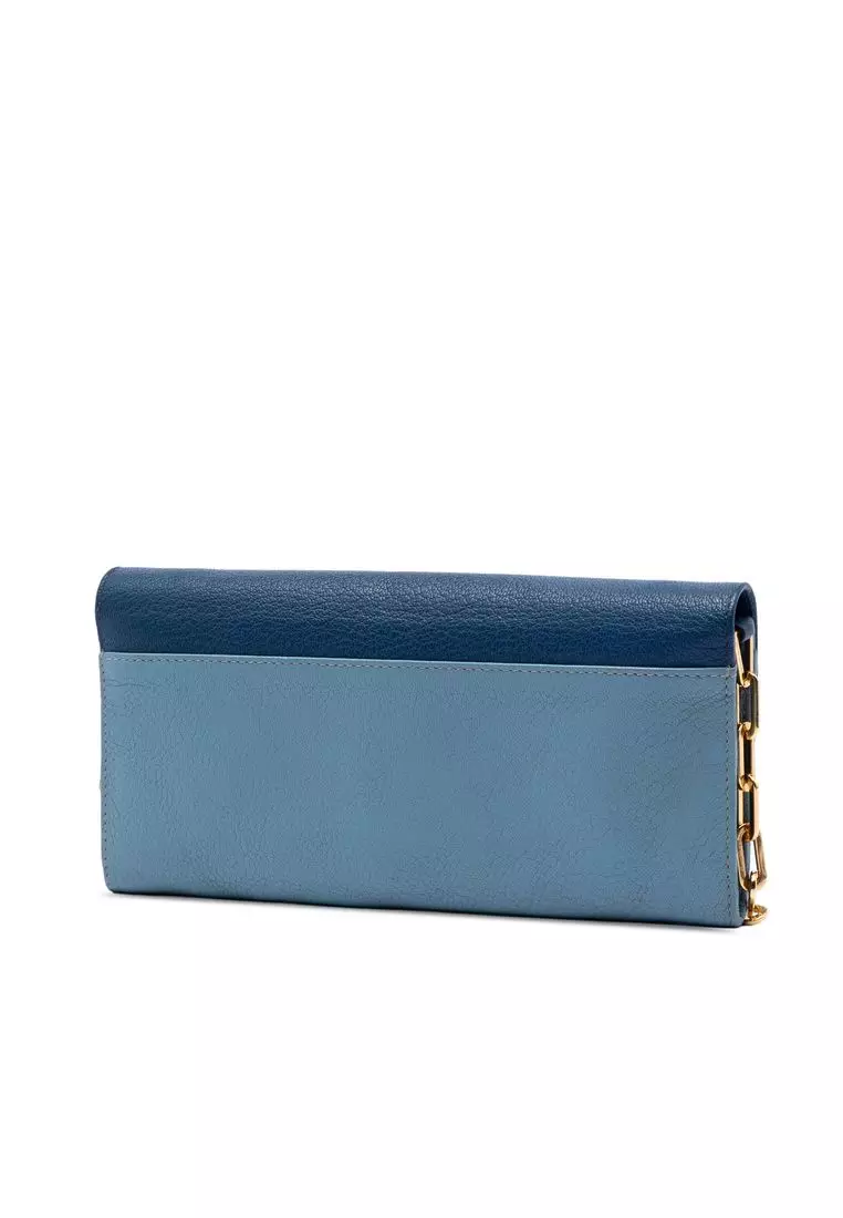 Pre-Loved Miu Miu Bicolor Goatskin Madras Wallet On Chain