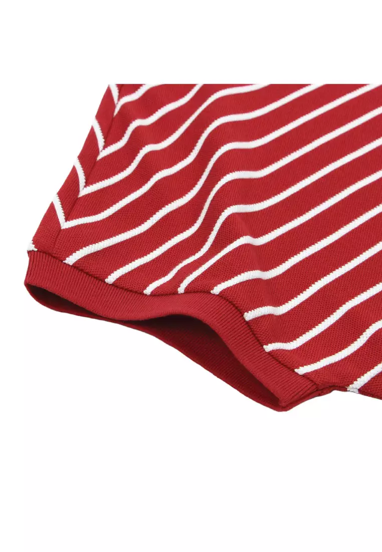Women's Loose Short Sleeve Stripe Polo 05316373