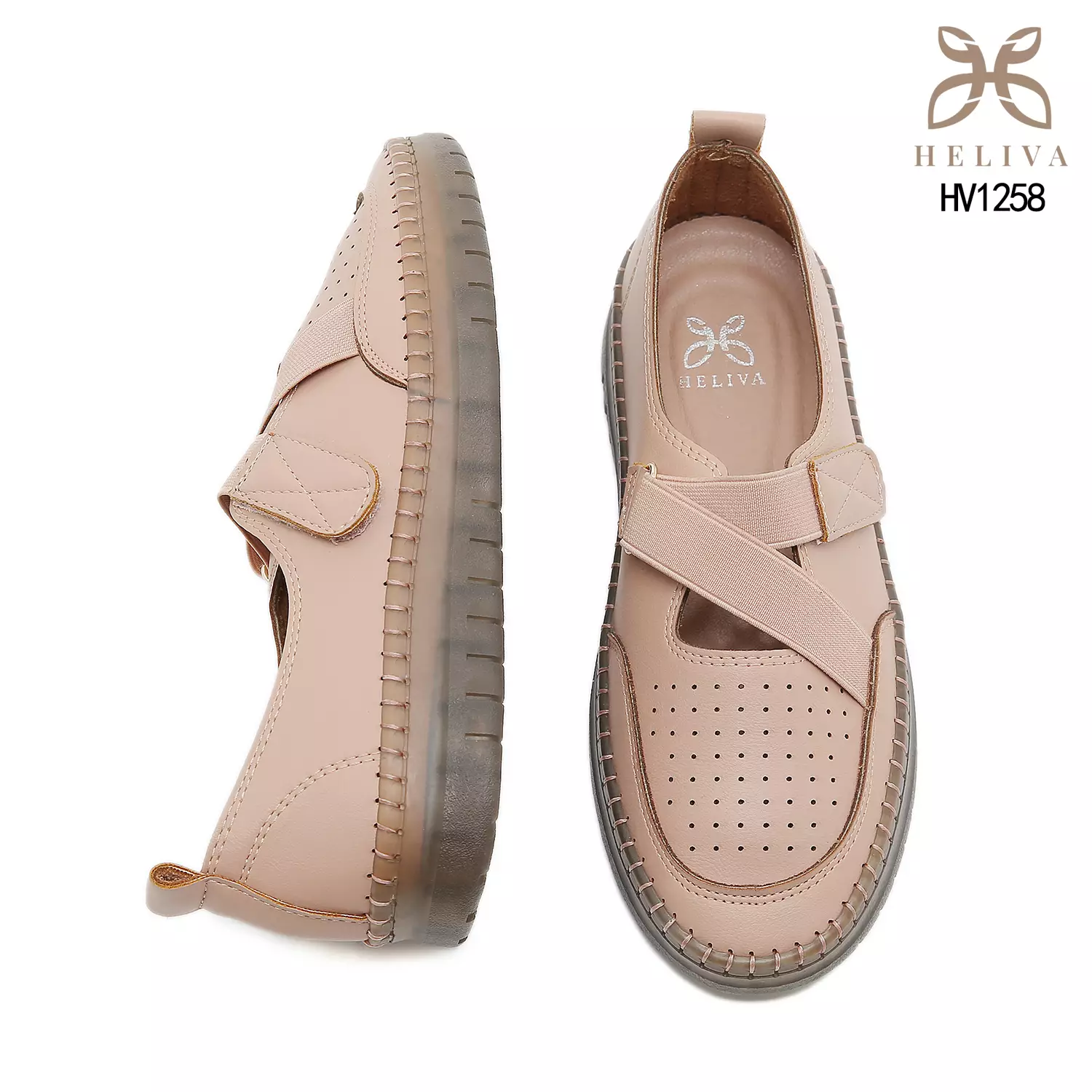 Heliva Avenna Slip-On Flats with Elastic Cross Straps HV1258