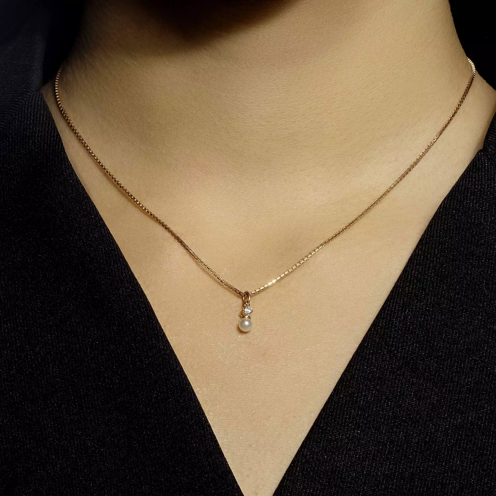 Kalung rantai Emas 7K -  Fina Gold Necklace - Luxxe 04 Collection - Juene Jewelry