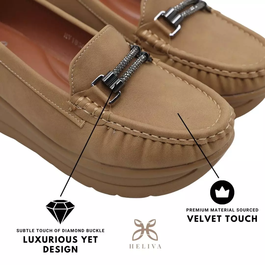 Heliva Denis Wedges Shoes Office Lady Looks With Braided Chain