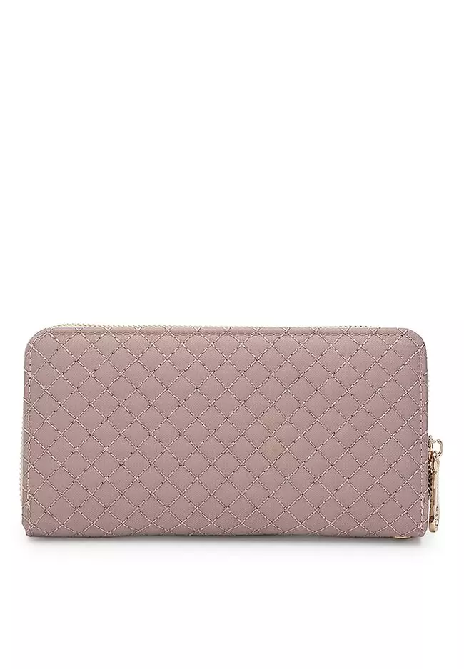 Quilted Long Purse / Wallet - Pink