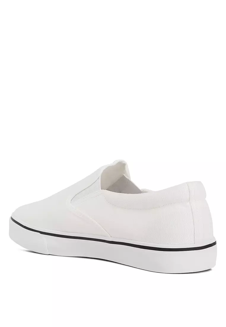 White leather womens deals slip on sneakers