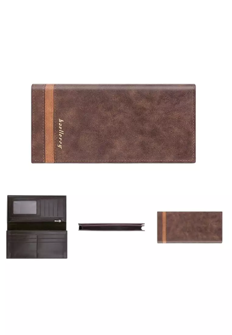 Dompet Pria Panjang RFID Protect Bahan Kulit PU Leather Premium ORIGINAL - Brown