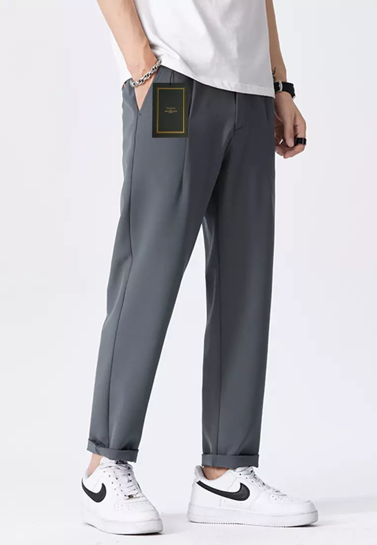 Elastic Waistline Straight Suit Pants AY-L9821