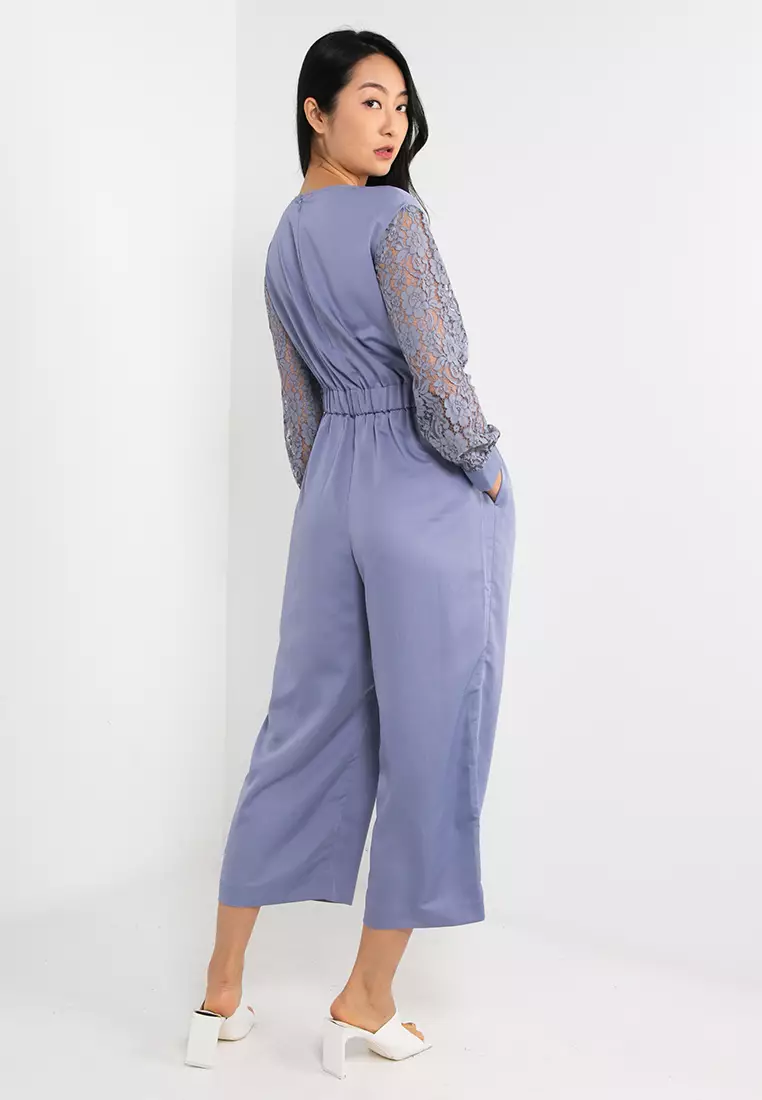 Little mistress on sale lace sleeve jumpsuit