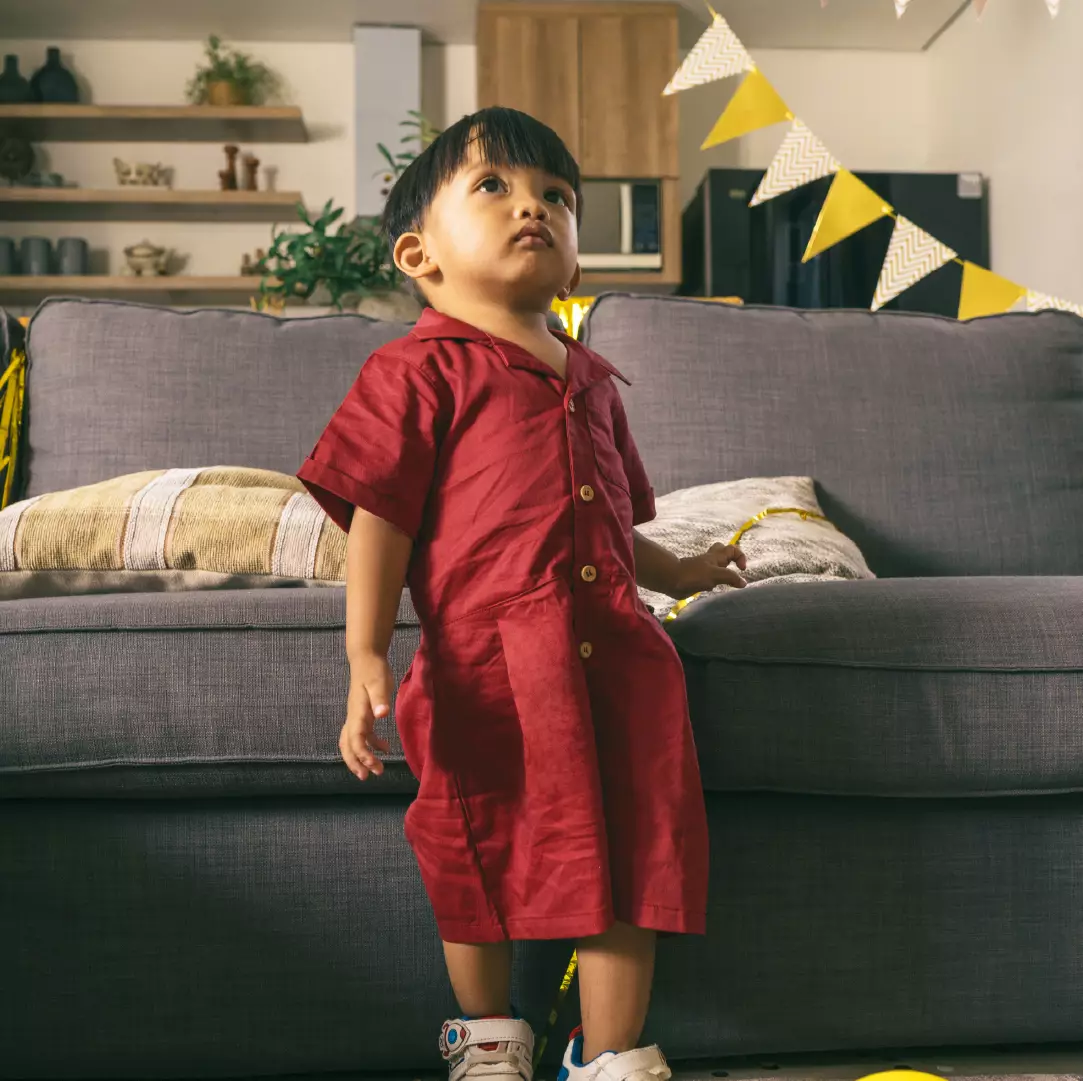 Little Palmerhaus - Holy Playsuit (Jumpsuit anak) Rio Red