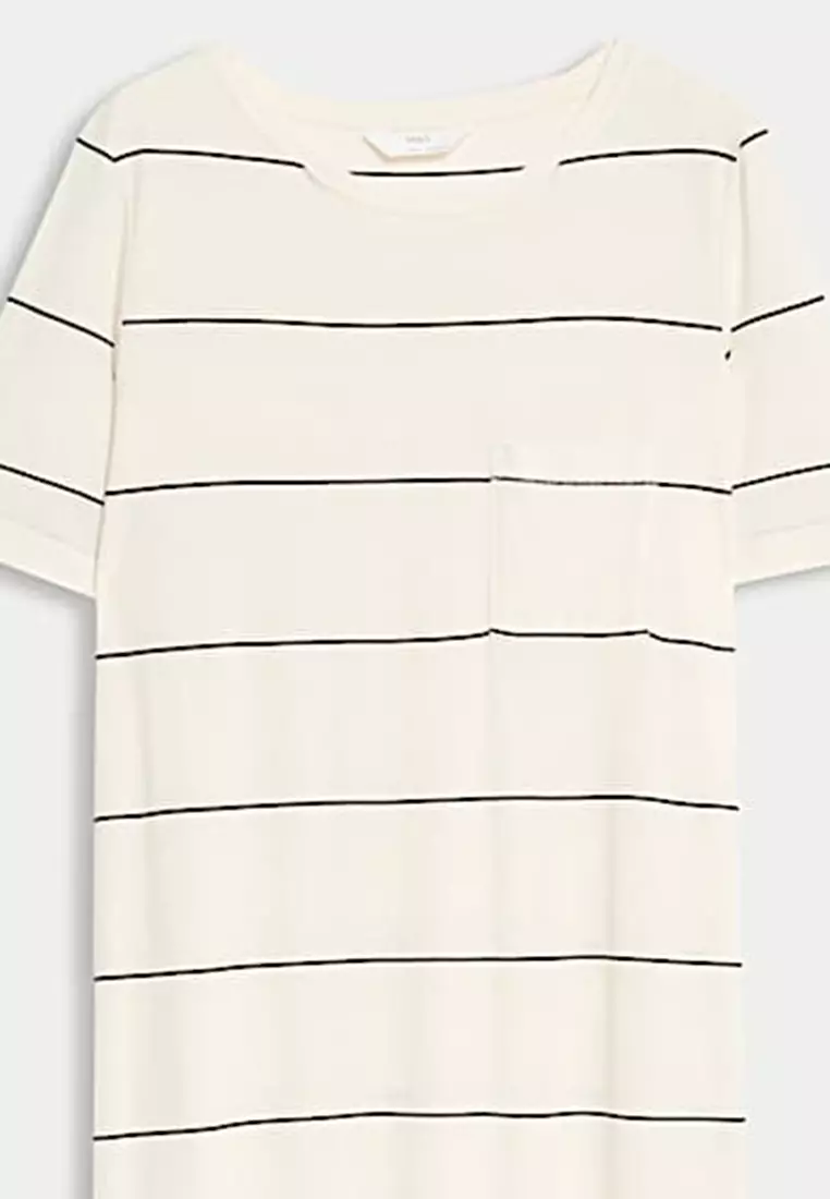 Cotton Modal Long Striped Nightdress