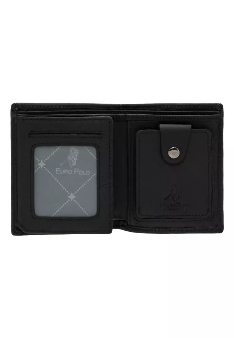 Euro Polo Men's Crazy Horse Leather Vertical Tri-Fold Wallet EWB 40359