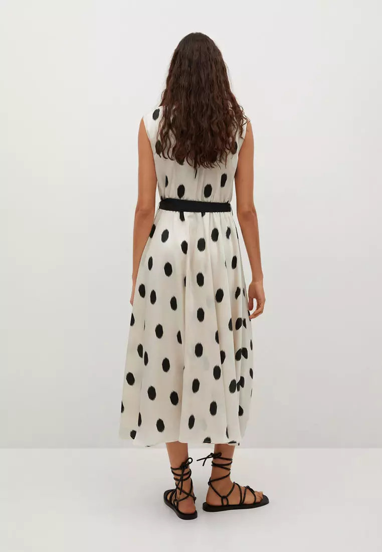 Mango polka best sale dot belt dress