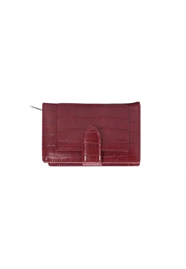 Dompet Wanita Lipat Kecil Karina Wallet Bahan Kulit ORIGINAL - Red