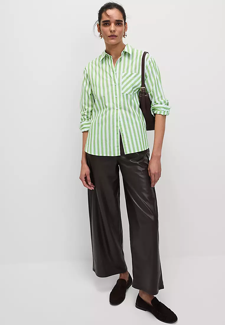 Pure Cotton Striped Collared Shirt