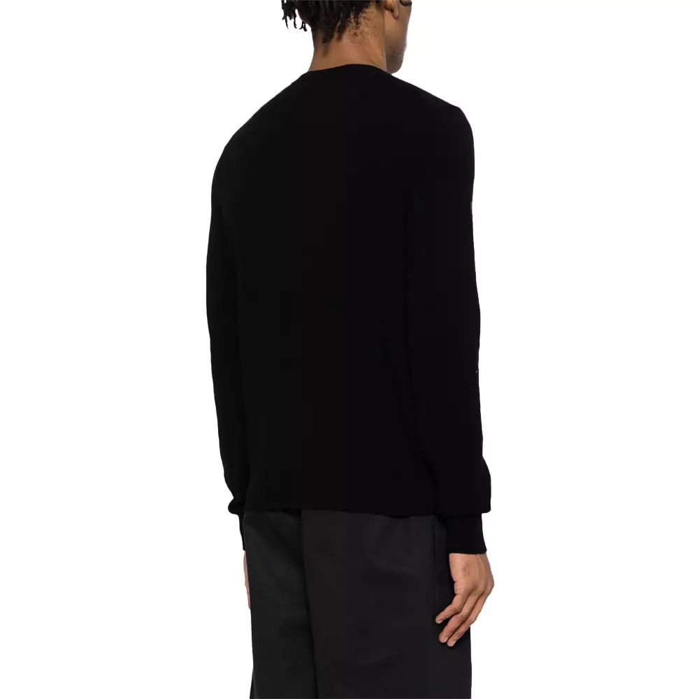 Play Signature Double Heart Patch Wool Cardigan Black