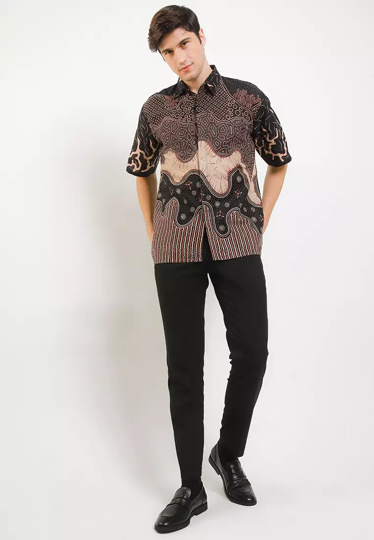 Achilles Kemeja Batik Premium Pria Casual Modern Lengan Pendek