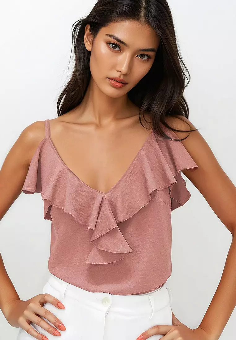 Cotton Ruffle Cami Top