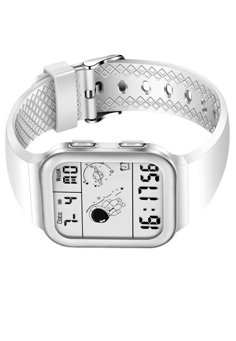 Unisex Digital Sport Watch, Black Rubber Strap