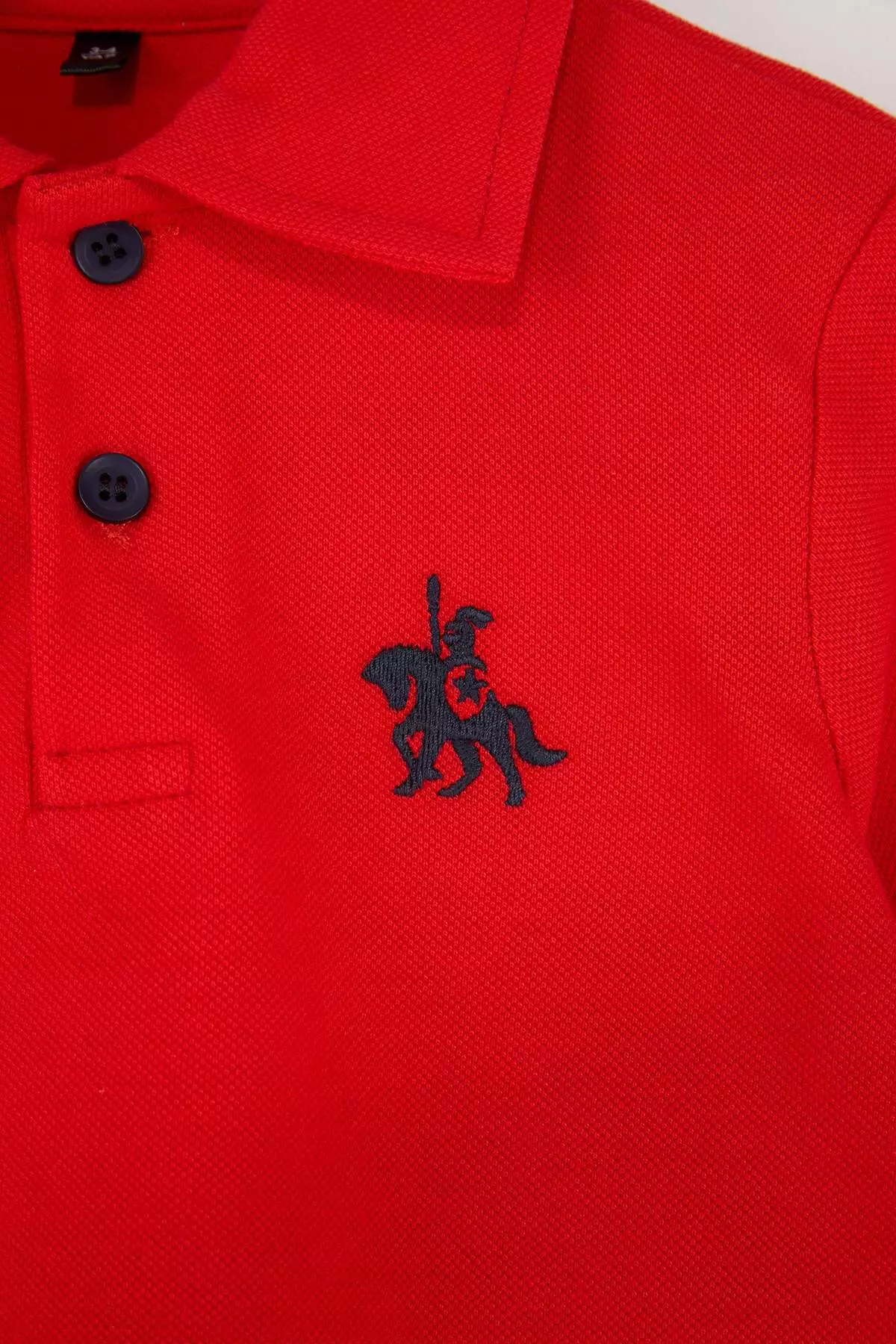 Red Boy'S Plain Knitted Eid Outfit 23 April Top And Bottom Set Tkdss26Au00034