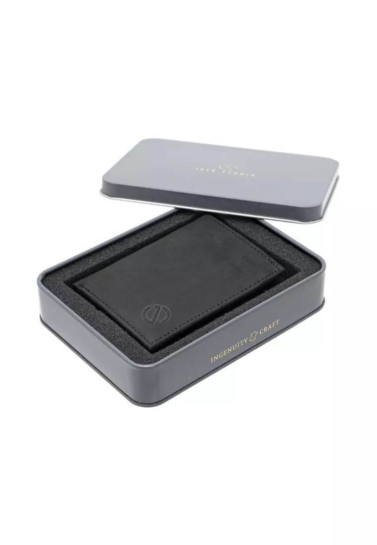 Full Grain Crazy Horse Leather Small Vertical Wallet Multifunction Card Holder JWD 20856