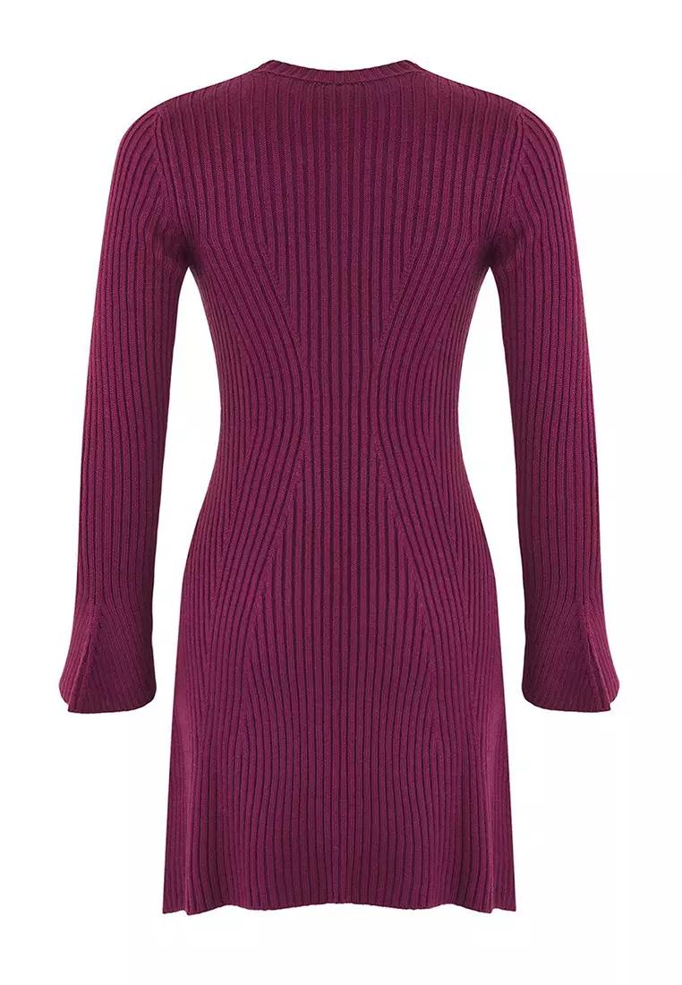 Plum Mini Knitwear A-Line Form Fit Dress Twoaw25El00030