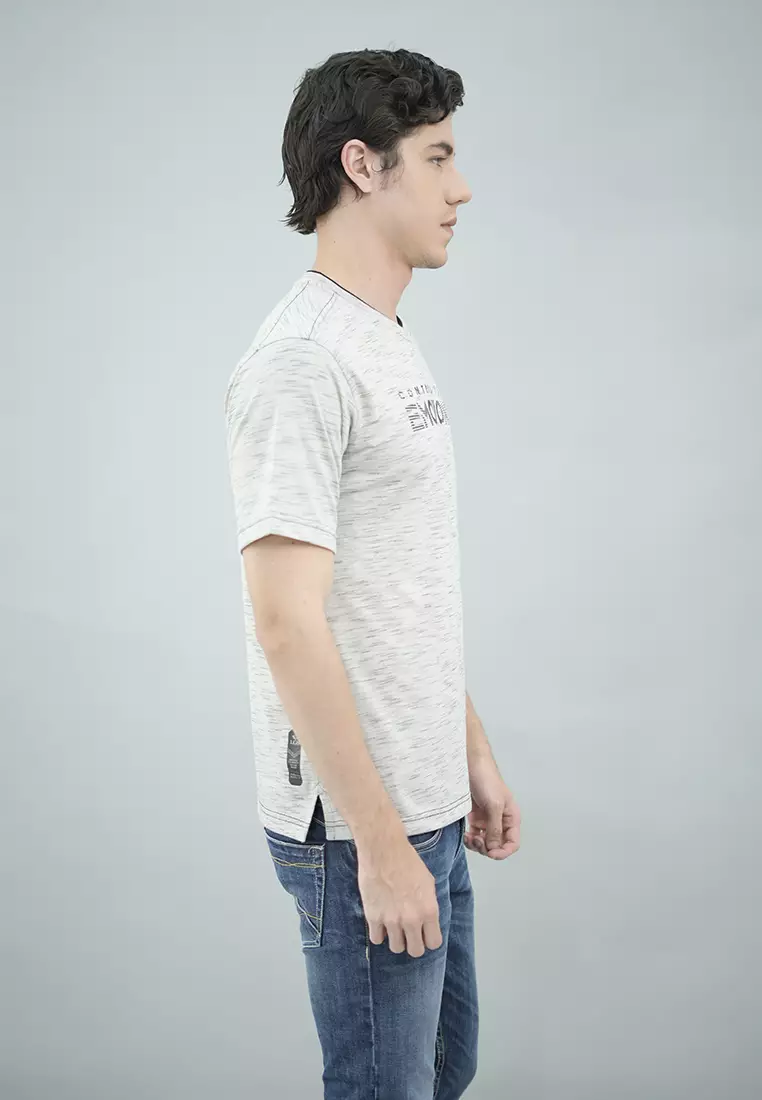 LGS - Kaos Casual Pria Lengan Pendek Motif Sablon Regular Fit - CTS.223.S3221.01.C