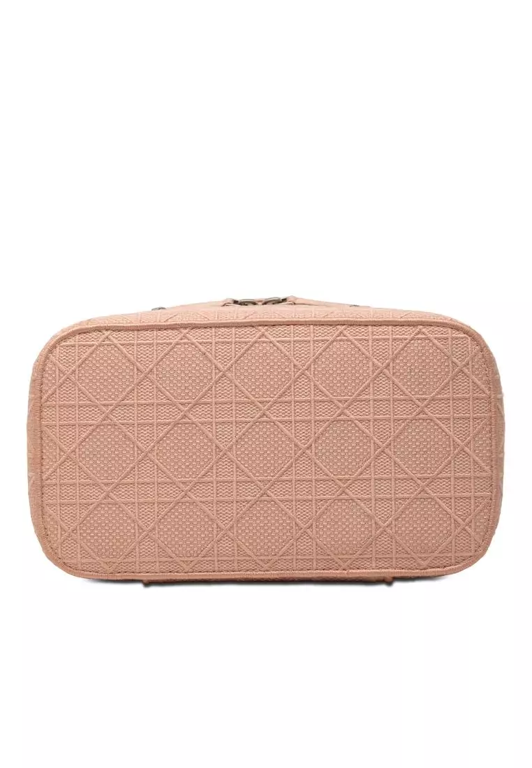 Pre-Loved Dior Diortravel Canvas Cannage D Lite Vanity Case