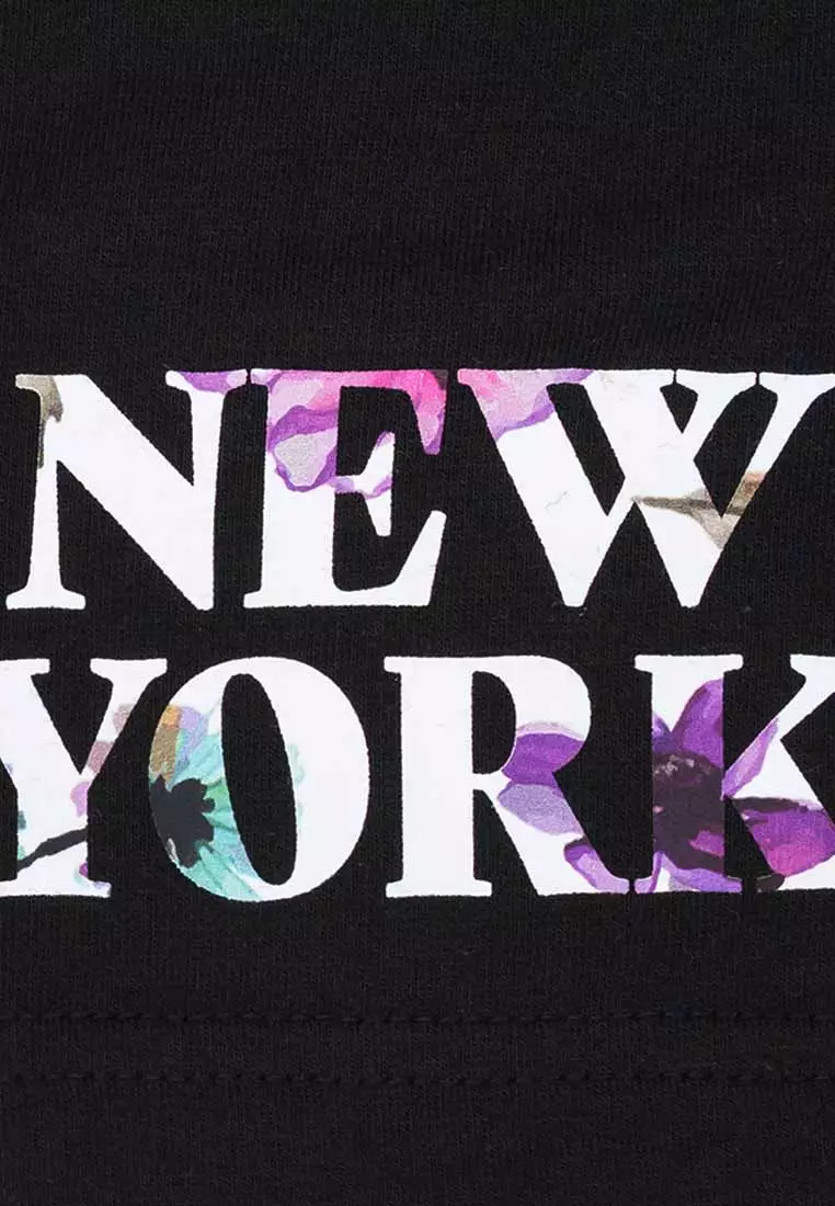 New Era New York Wordmark Floral Women Black Shorts