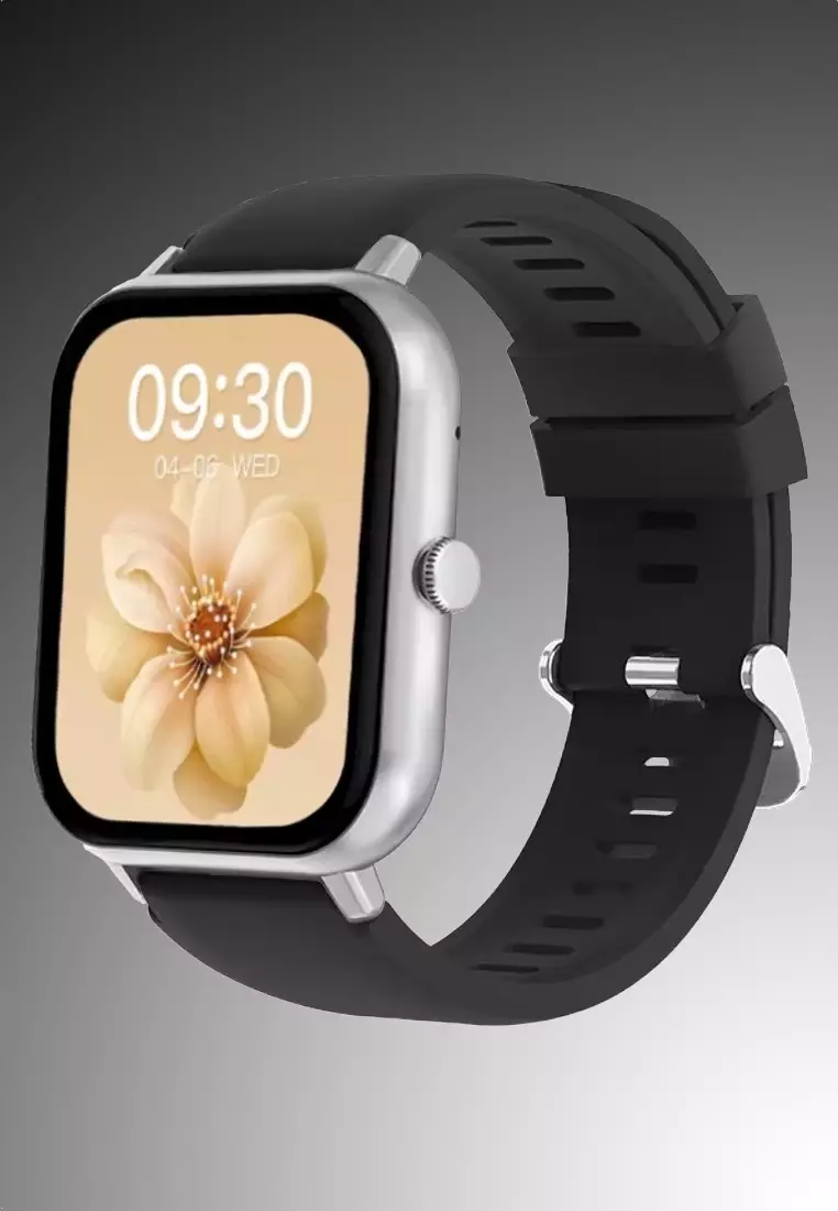 Unisex Rectangular Smart Watch - Silver