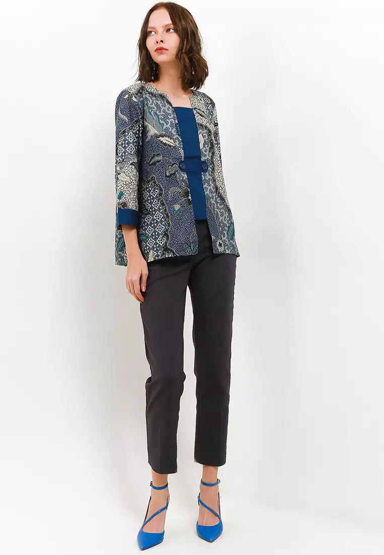 Iona Blouse Batik Katun Trikot Lengan Panjang 7/8