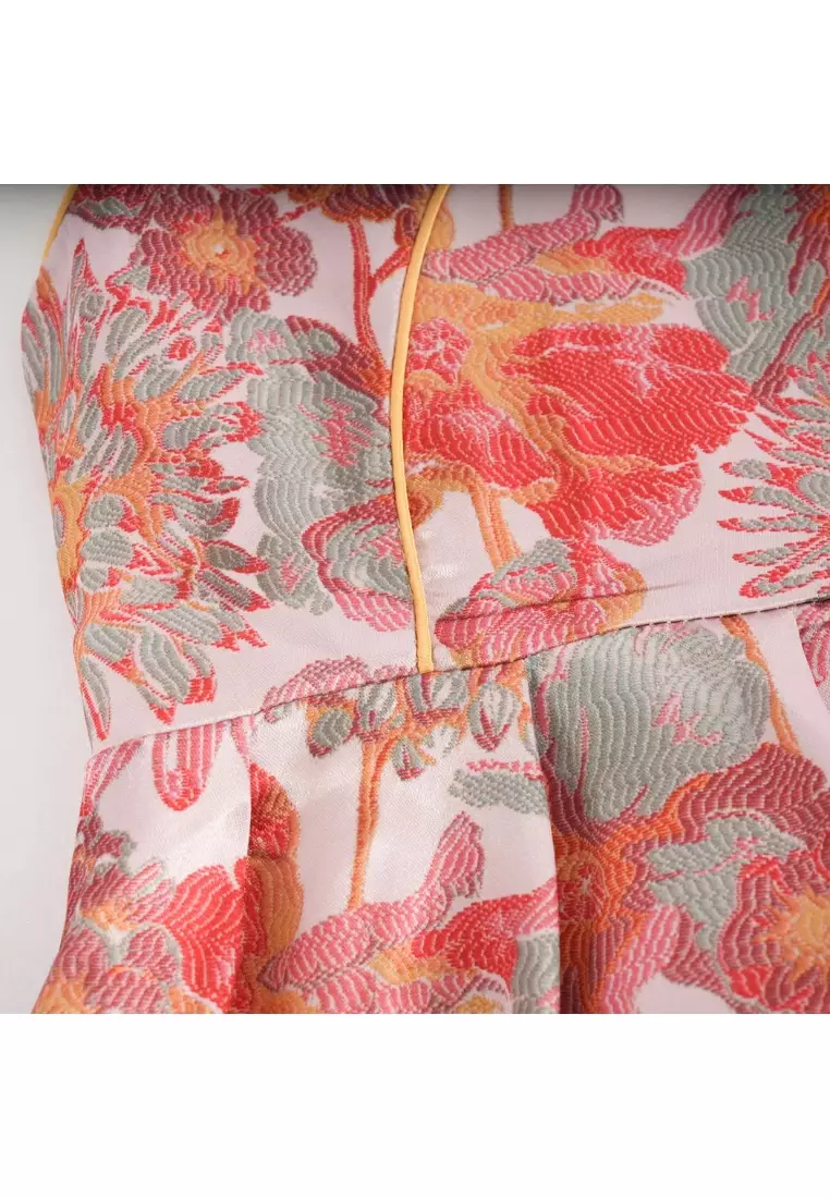 紅花無袖嬰幼兒女童旗袍连衣裙0845