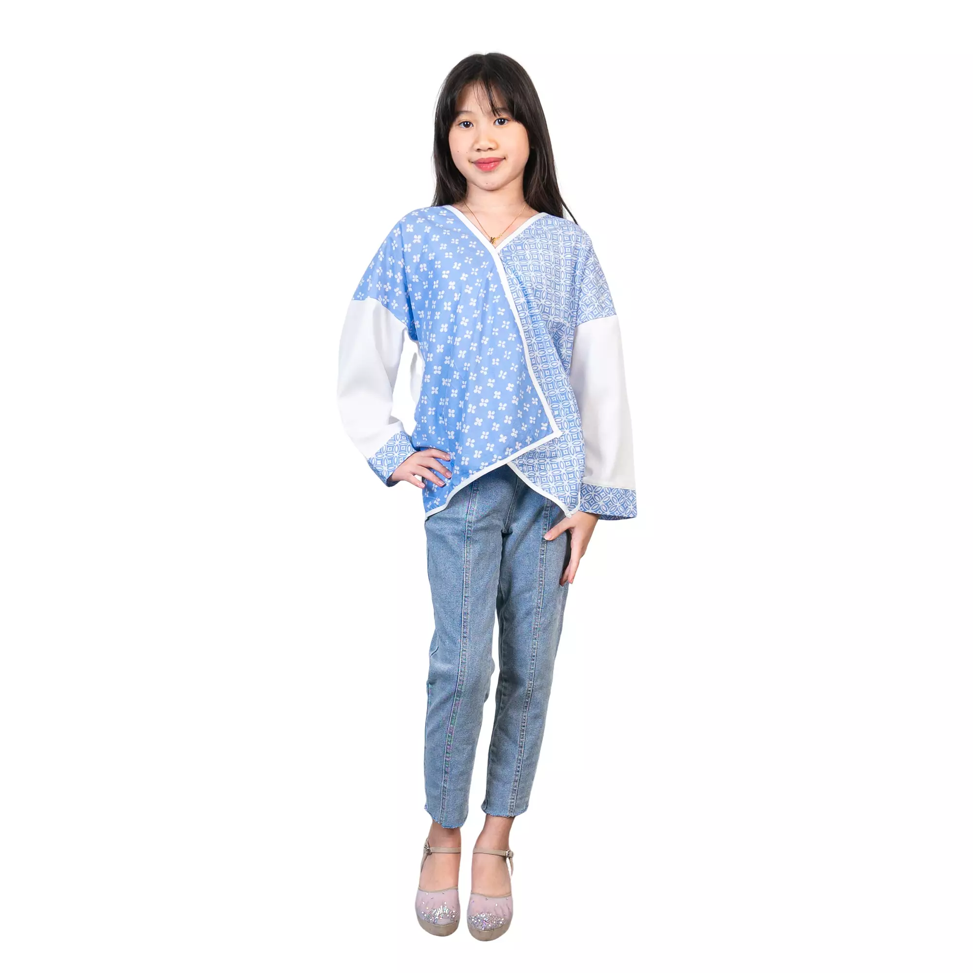 Blouse Batik Anak Perempuan - Atasan Batik - Bhatara Batik Fitria - Baju Batik Modern Lengan Panjang