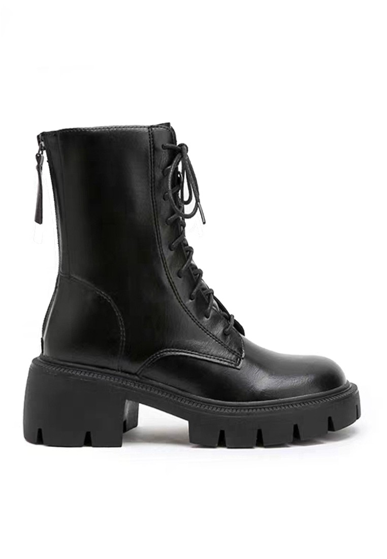 VANSA Cow Leather Inner Heightened Platform Martin Boots VSW-B51181.8