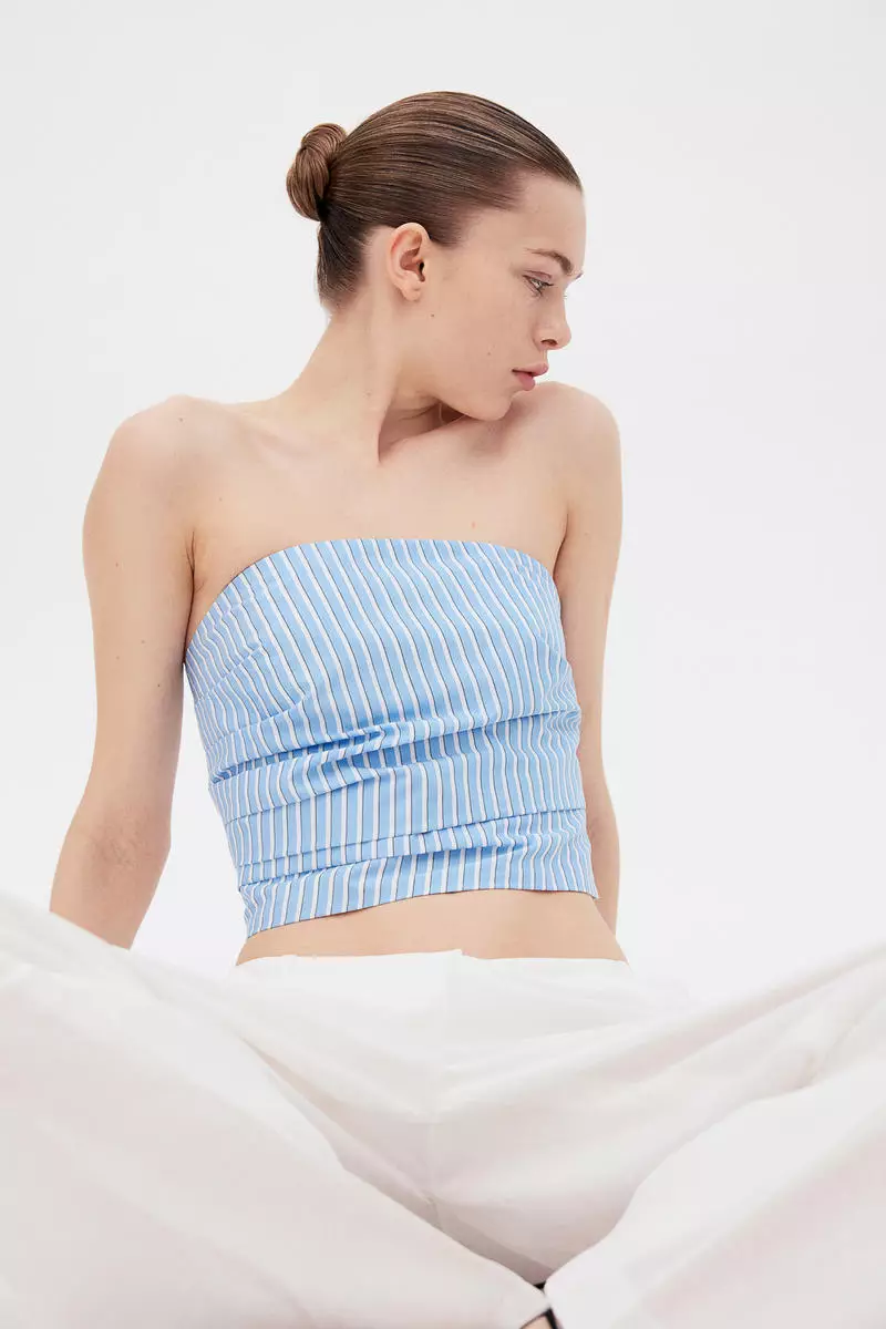 Pleat-detail bandeau top