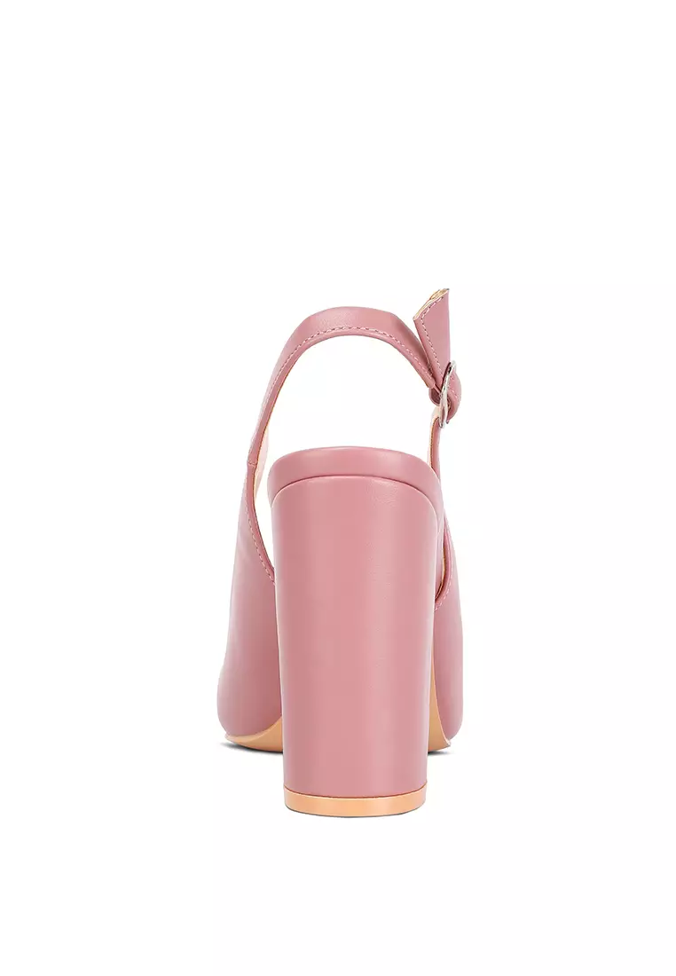 Blush block sandals top