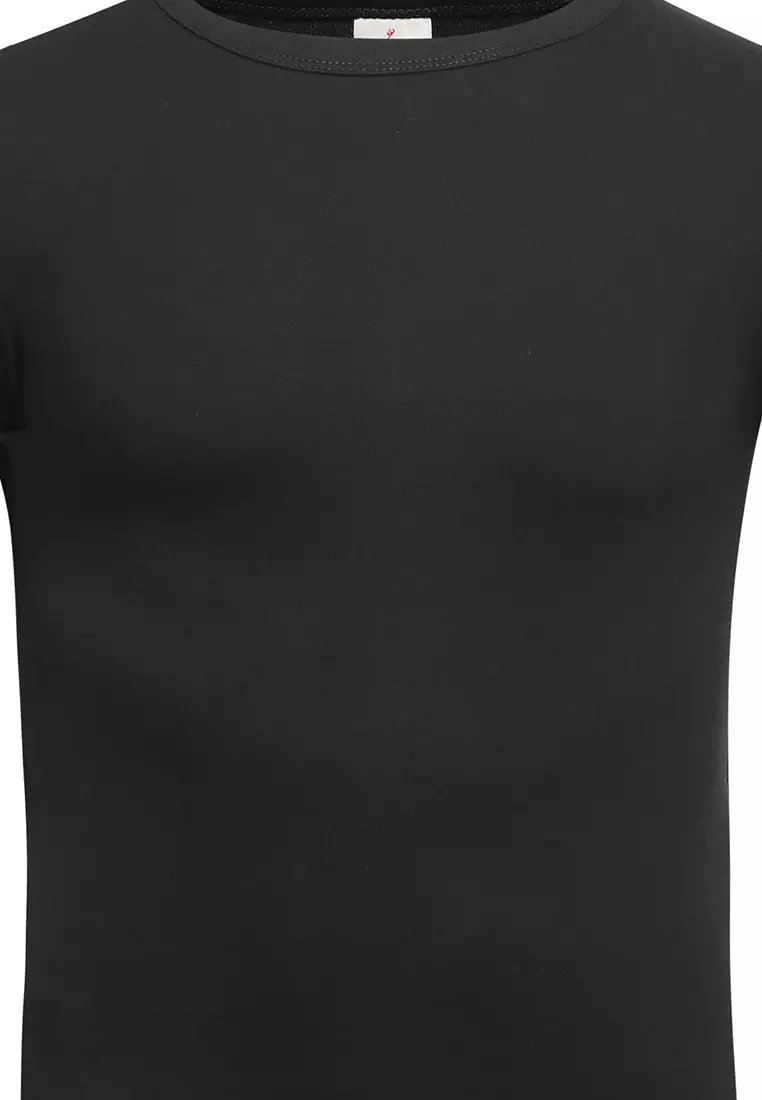 Short Tshirt Rib With Basic Round Neck