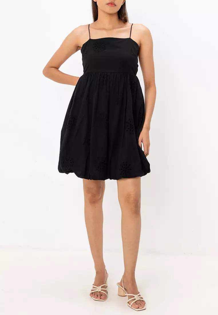 Billie Short Embroidered Balloon Dress
