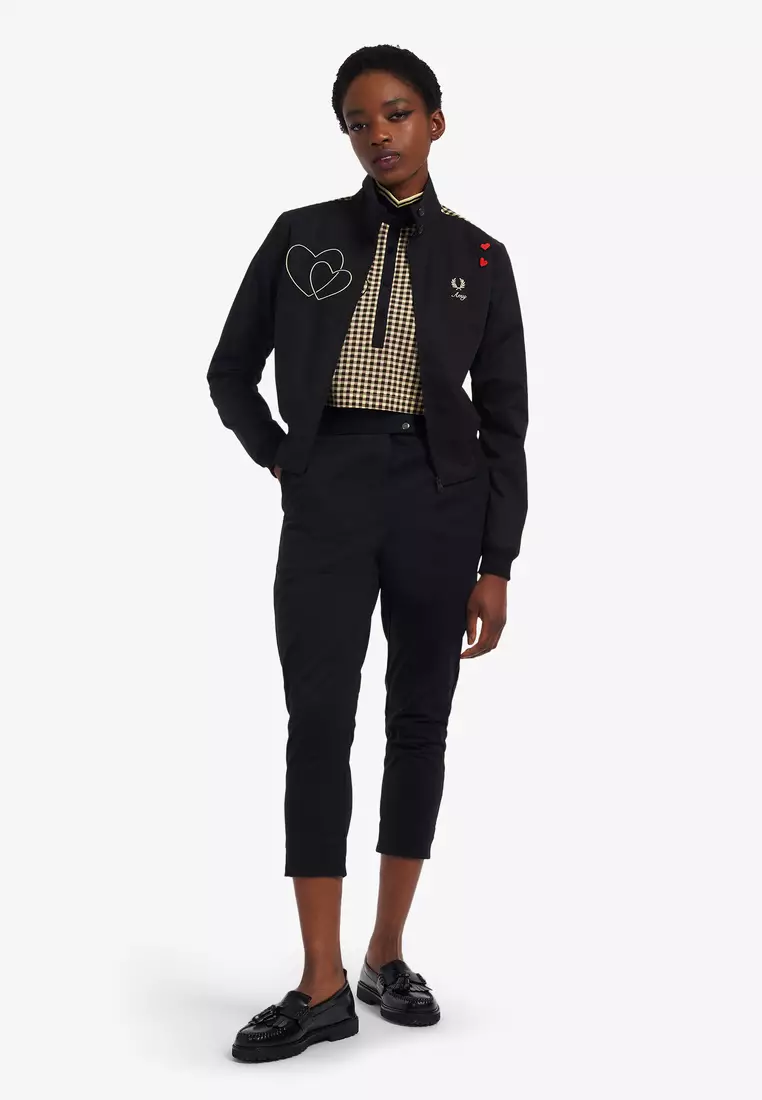 Buy Fred Perry Fred Perry Gingham Yoke Harrington Jacket (Black) 2023