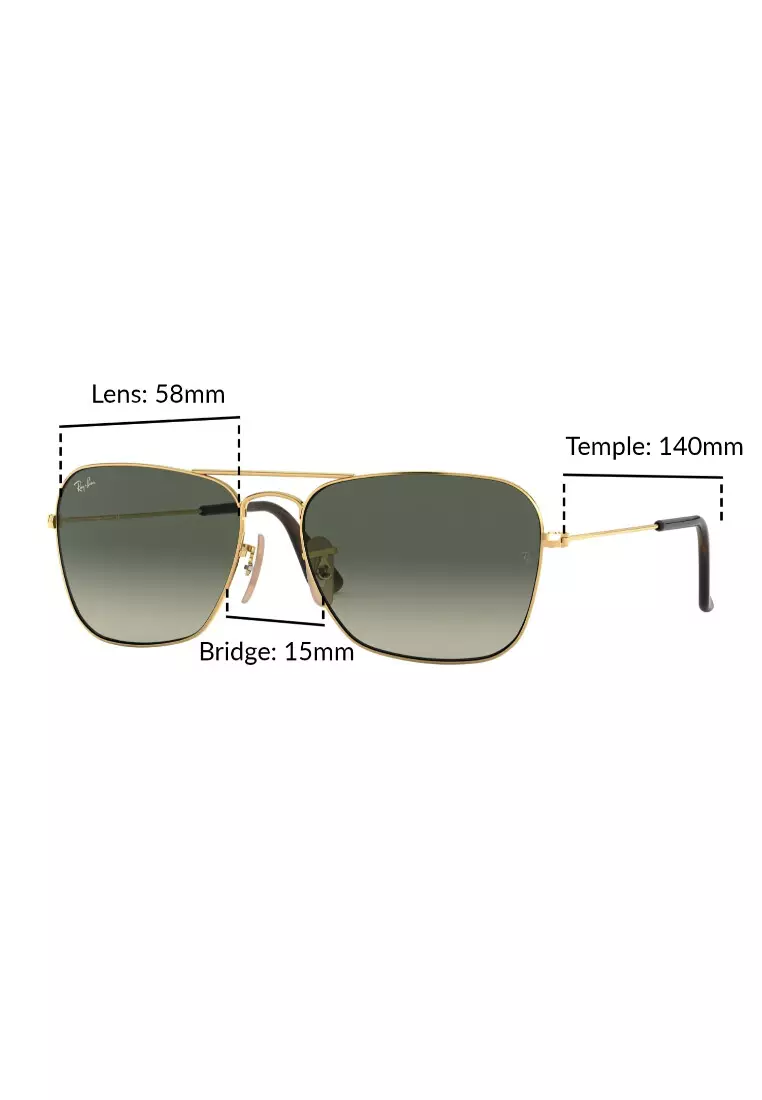 Ray ban caravan store sizes